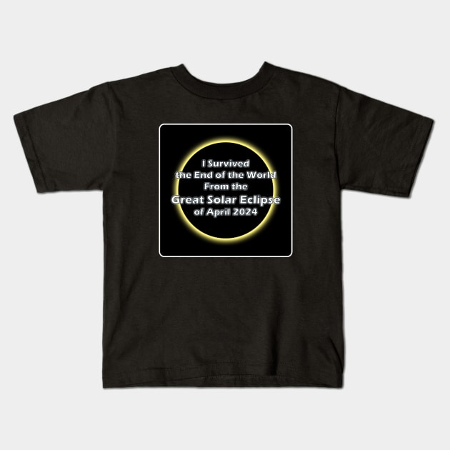 I Survived Solar Eclipse of 2024 Kids T-Shirt by The Knotty Works